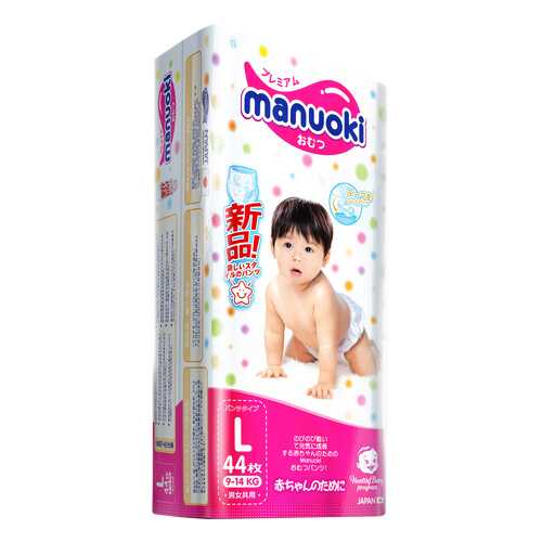 Подгузники-трусики Manuoki L (9-14 кг), 44 шт. в Детки